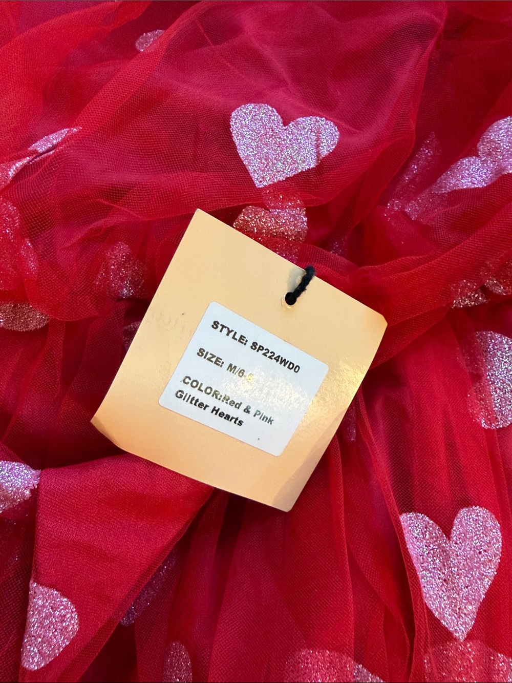 Red Heart-Print Mini Dress - Feminine Puff Sleeve Style - Picture 11 of 12
